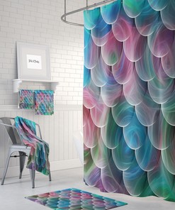 Majestic Mermaid Scale Pattern Shower Curtain, A Mystical Addition to Your Bathroom