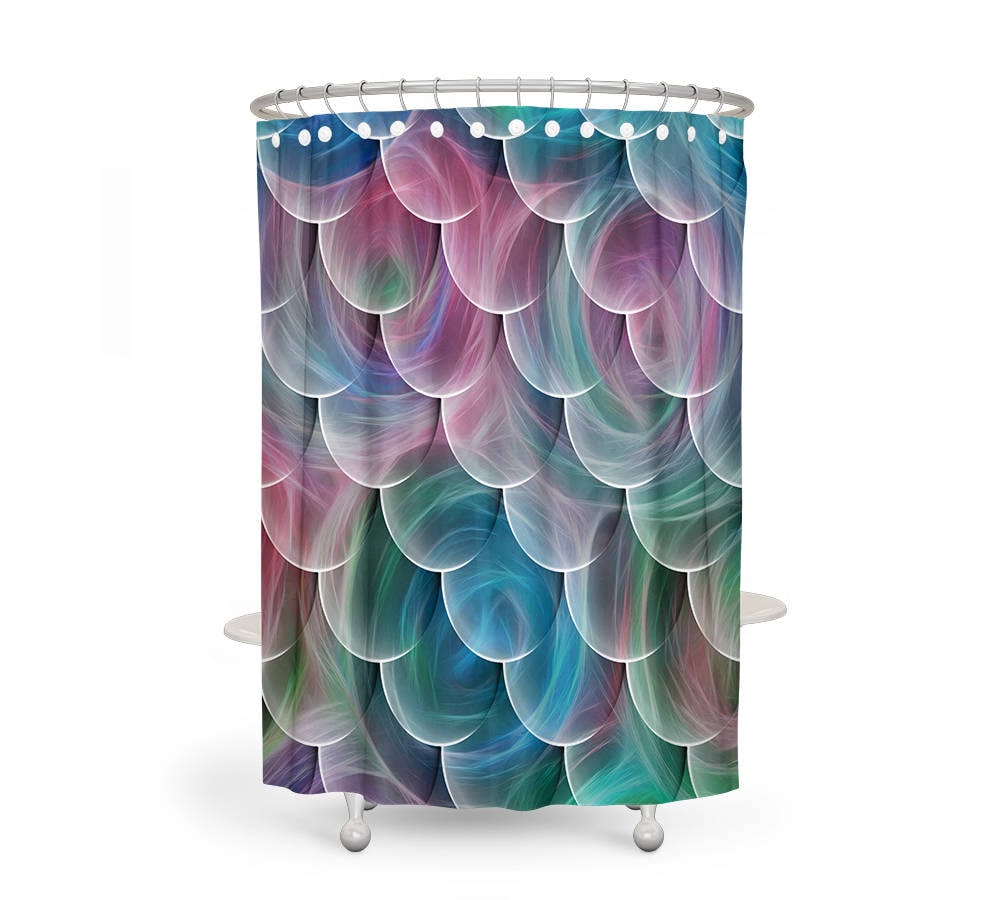 Majestic Mermaid Scale Pattern Shower Curtain, A Mystical Addition to Your Bathroom - Image 2