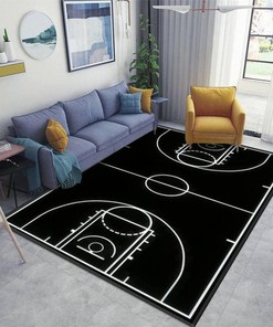 Make Your Space Stand out with a Personalized Basketball Court Floor Area Rug - Non-Slip Doormat