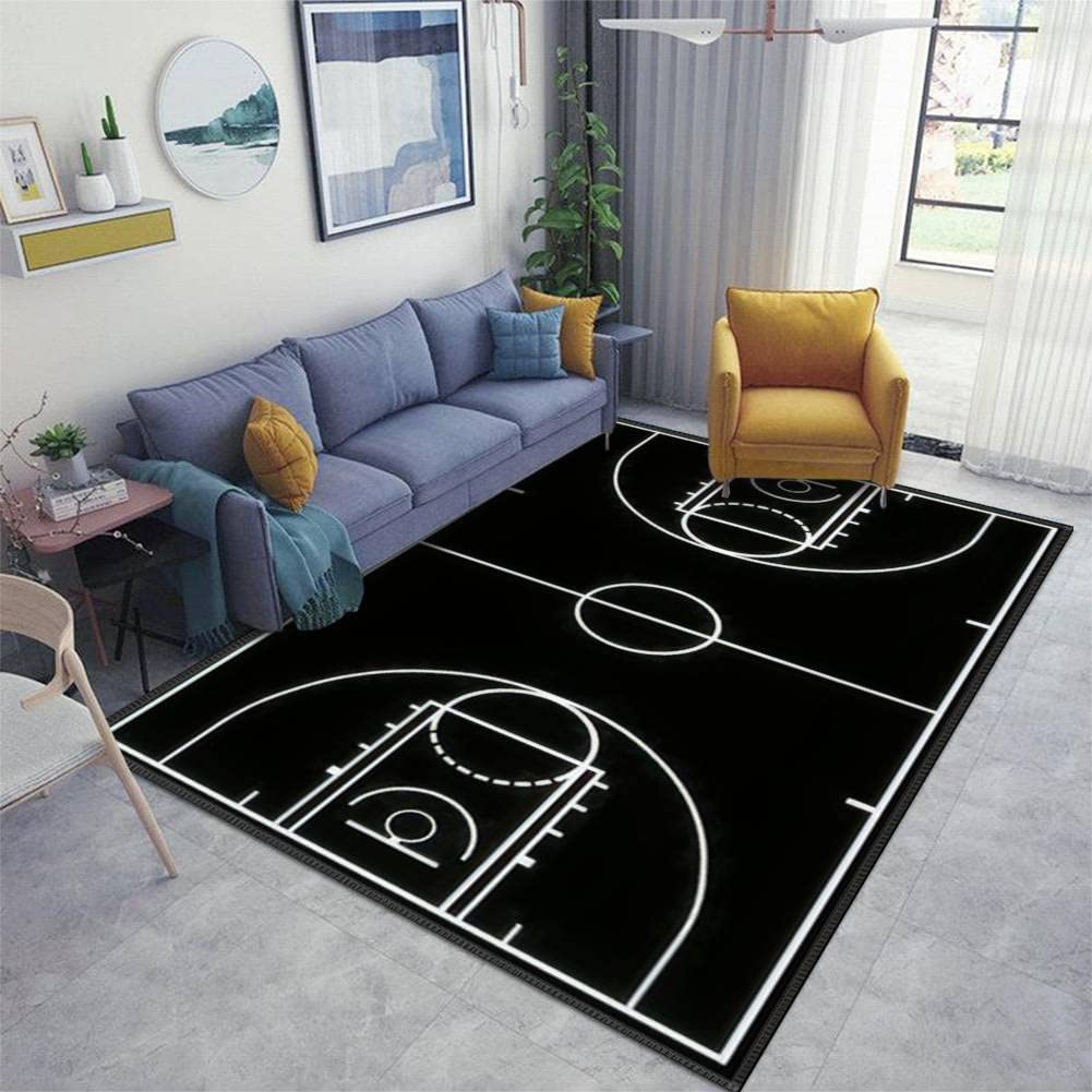 Make Your Space Stand out with a Personalized Basketball Court Floor Area Rug - Non-Slip Doormat