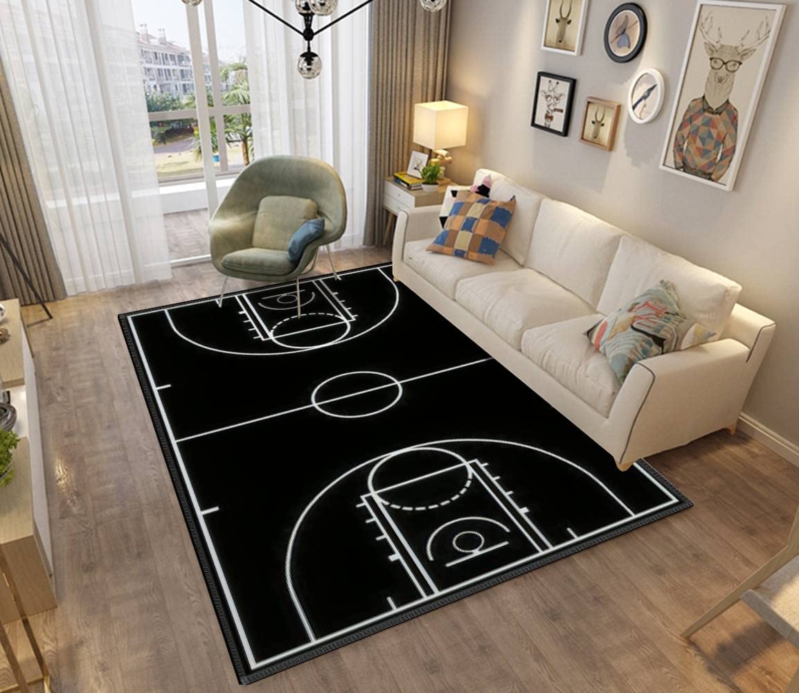 Make Your Space Stand out with a Personalized Basketball Court Floor Area Rug - Non-Slip Doormat - Image 2