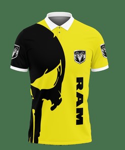 Make a Bold Statement with Our 3D Printed Ram Trucks Nct-Lt Polo Shirt Ver 2 (Yellow)