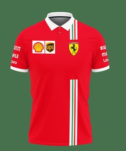 Make a Statement with Our 3D Printed Scuderia Ferari F1 Nth-Ht Polo Shirt Ver 1 (Red)