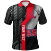 Make a Statement with the NCAA Ole Miss Rebels Blue and Black Polo Shirt with Your Own Text and Number