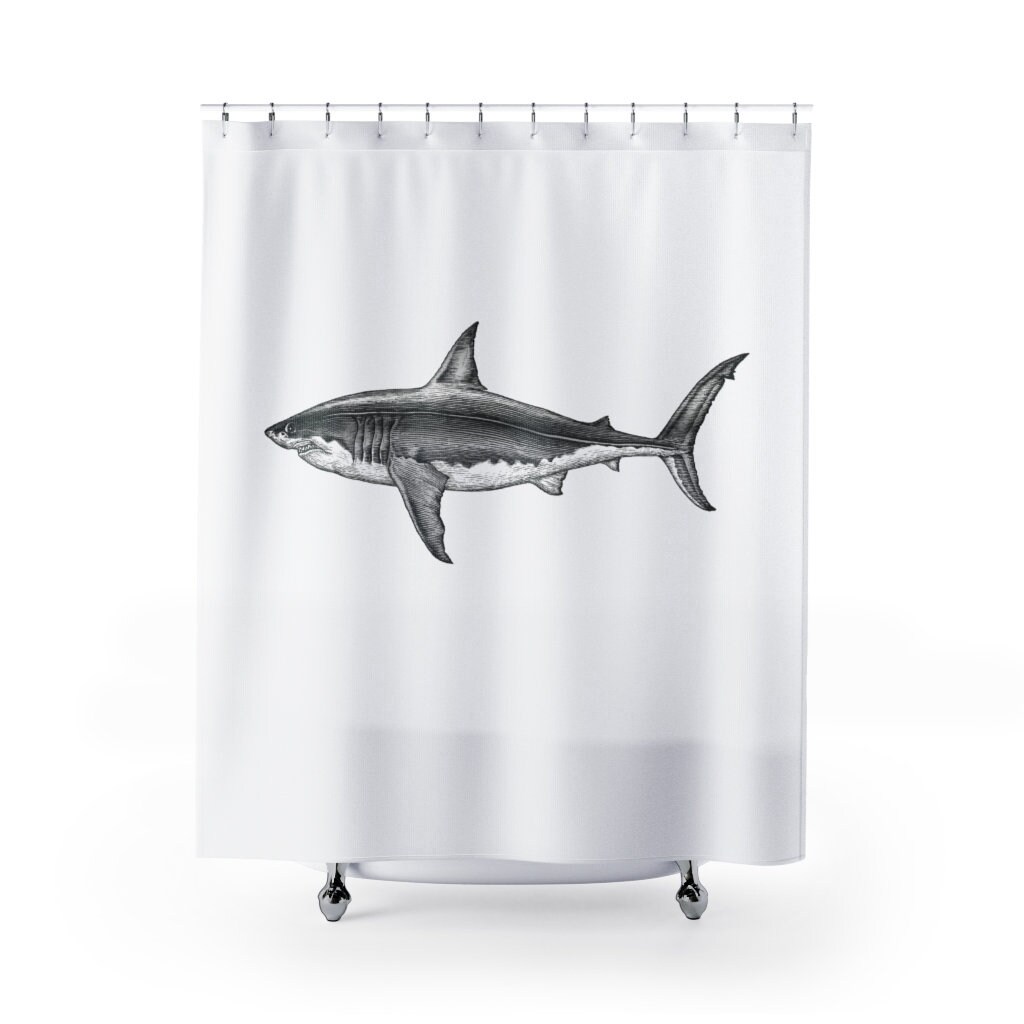 Make a bold statement with this Shark Week Jaws Shower Curtain