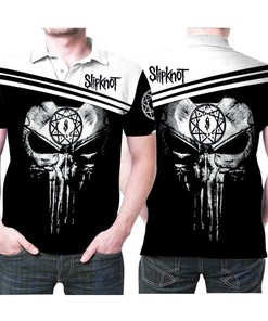 Make a statement with Slipknot Logo Punisher Skull Head Tattoo 3D All Over Print Polo Shirt