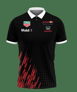 Make an Impression with Our 3D Printed Red Bull Racing Nth-Va Polo Shirt Ver 1 (Black)