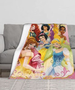 Make bedtime magical with a Custom Name Disney Princess Blanket