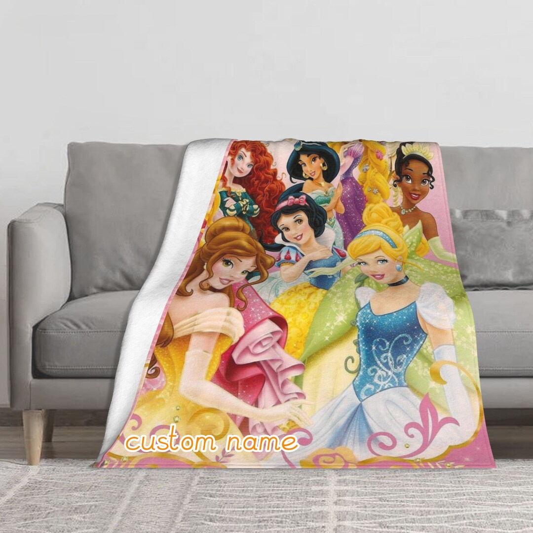 Make bedtime magical with a Custom Name Disney Princess Blanket