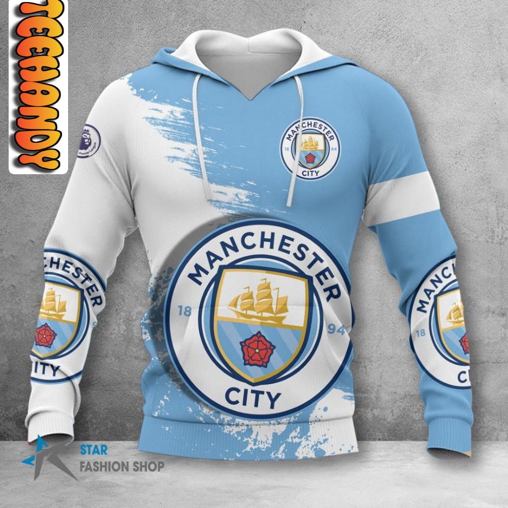 Manchester City FC All Over Print 3D Hoodie with Club Logo - Image 2