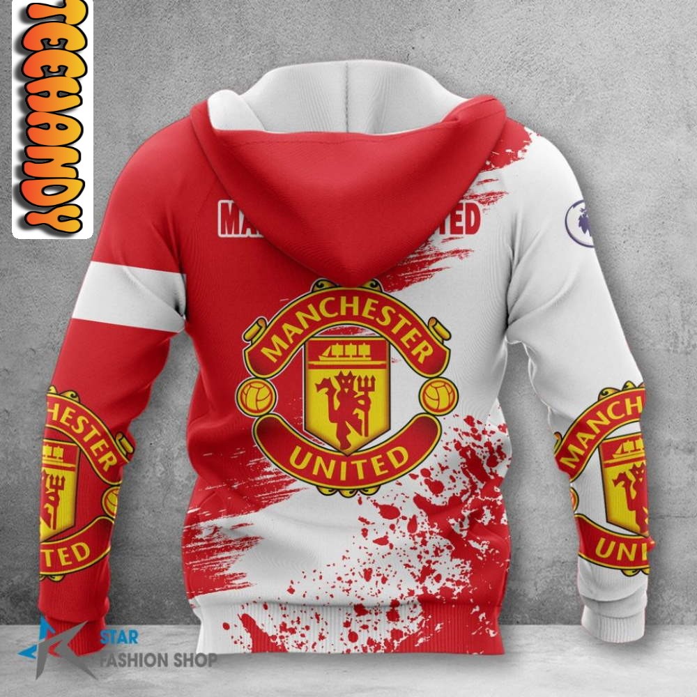 Manchester United All Over Print 3D Hoodie with Club Logo - Image 2
