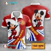Manchester United Custom Name Mickey Mouse Polo Shirt in Classic Design