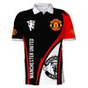 Manchester United Red Black Polo Shirt with Unique Detailing