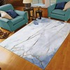 Marble Textured and Gold Lines Art Deco Rug with Retro Inspiration for Living Room or Bedroom