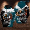 Mascot Holding Football Philly Eagles Hoodie 3D with All Over Print
