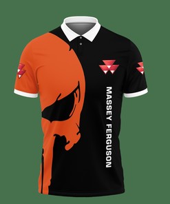 Massey Ferguson Nct-Va Polo Shirt with 3D Print Ver 1 in Black: Breathable Fabric and Athletic Style