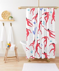 Matisse Boho Body Patterns Pink Shower Curtain - Artistic and Eco-Friendly - Waterproof Bathroom Decor with Hooks!