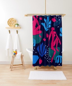 Matisse Boho Shower Curtain - Artistic and Eco-Friendly - Waterproof Bathroom Decor with Hooks!