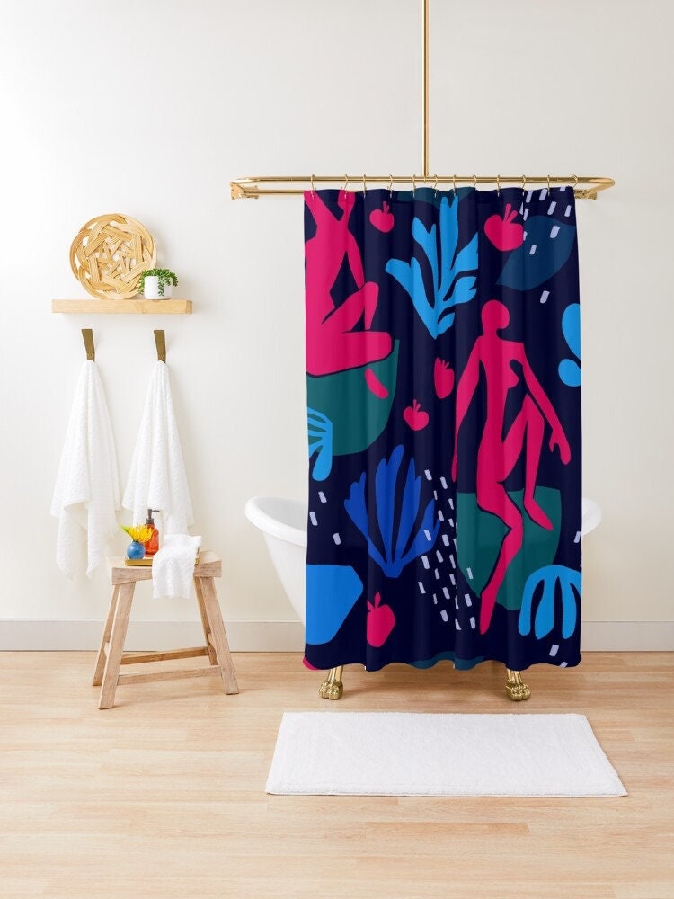 Matisse Boho Shower Curtain - Artistic and Eco-Friendly - Waterproof Bathroom Decor with Hooks!