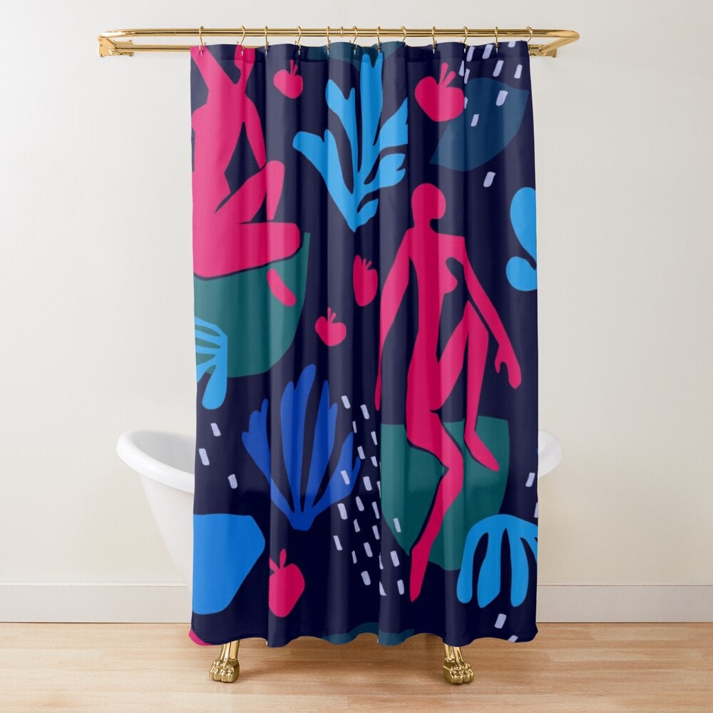 Matisse Boho Shower Curtain - Artistic and Eco-Friendly - Waterproof Bathroom Decor with Hooks! - Image 2