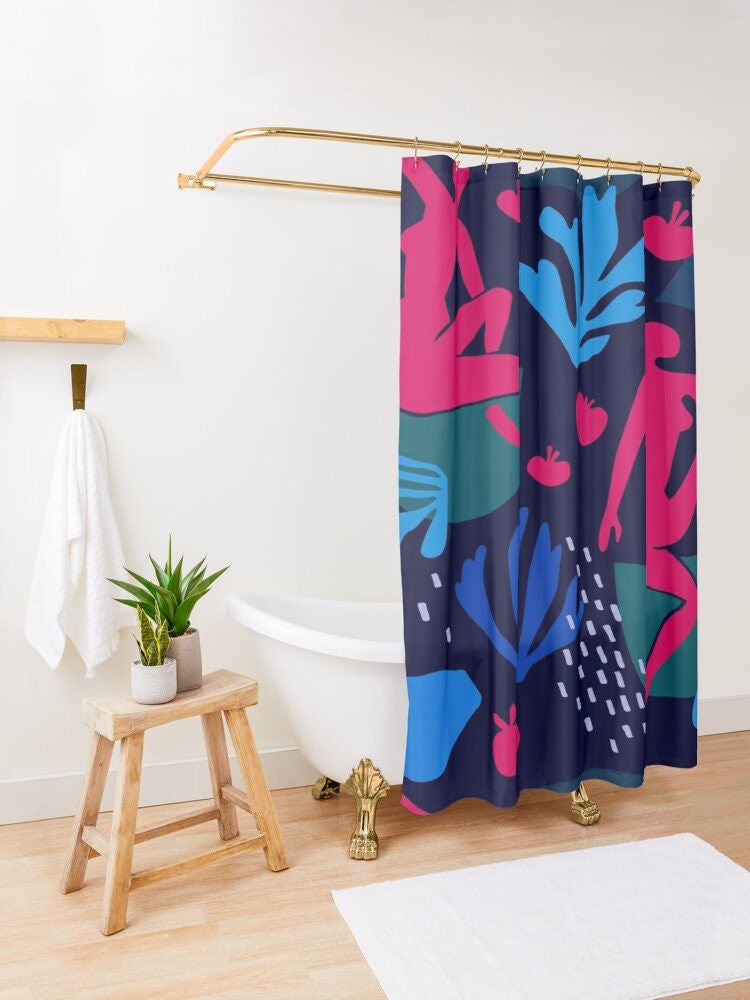Matisse Boho Shower Curtain - Artistic and Eco-Friendly - Waterproof Bathroom Decor with Hooks! - Image 3