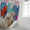 Maximalist Eclectic Cow Shower Curtain with Farmhouse Bathroom Decor