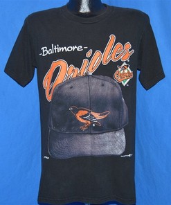 Medium 90S Baltimore Orioles Baseball Cap T-Shirt - Mlb Baseball