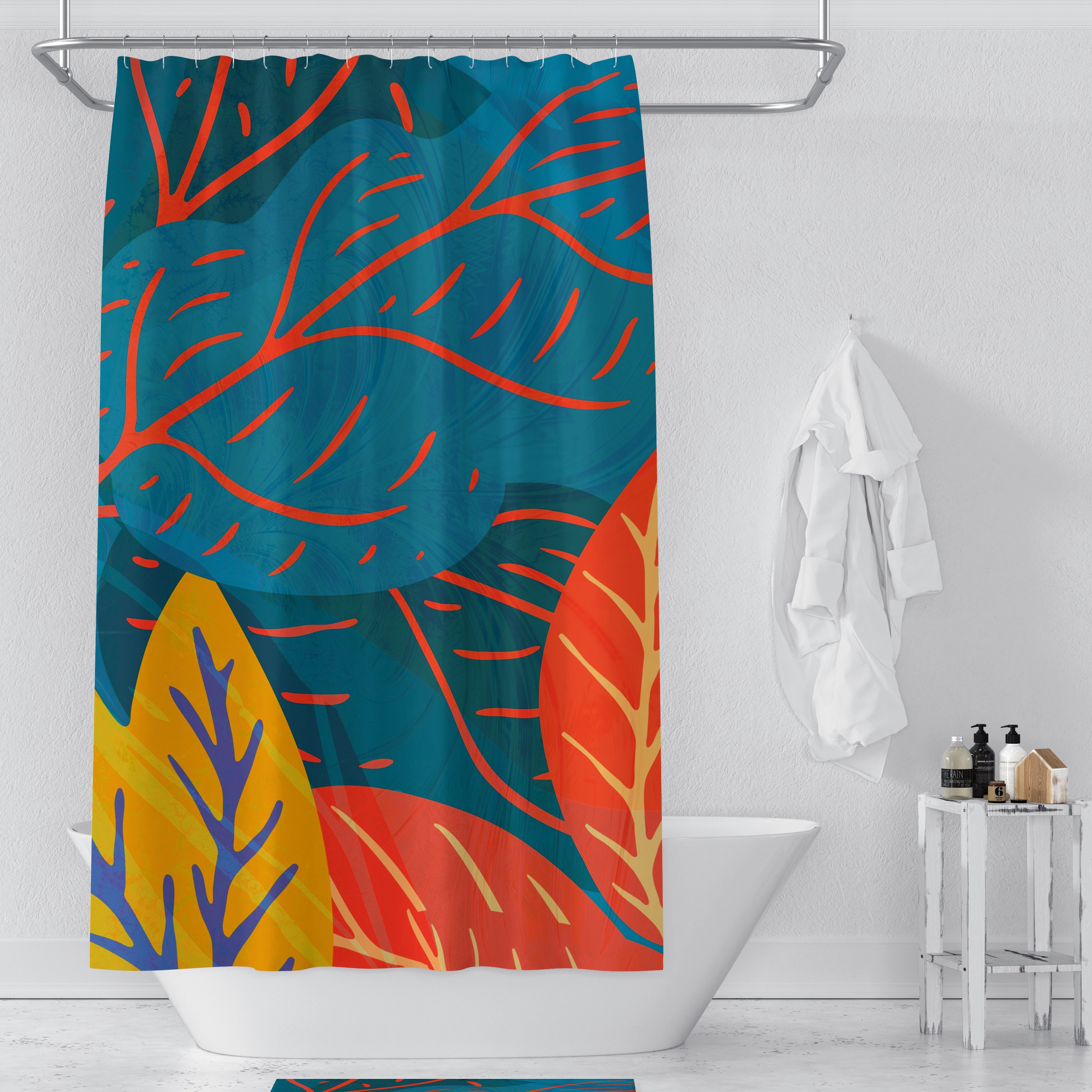 Memphis Autumn Shower Curtain with Fall Bath Accessories - Image 2