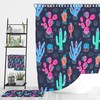 Memphis Cactus Shower Curtain with Southwestern Bath Accessories