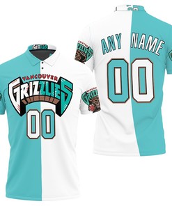 Memphis Grizzlies Any Name 2020 City Edition Split White Teal Jersey Polo Shirt in 3D