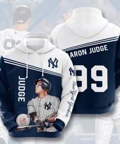 Men and Women New York Yankees 3D Hoodie with Aaron Judge Print