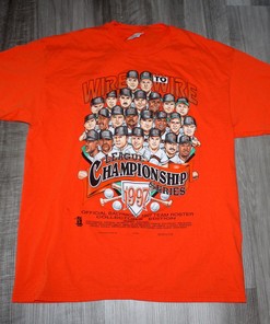 Men'S 1997 Caricature Cartoon Baltimore Orioles Baseball T-Shirt