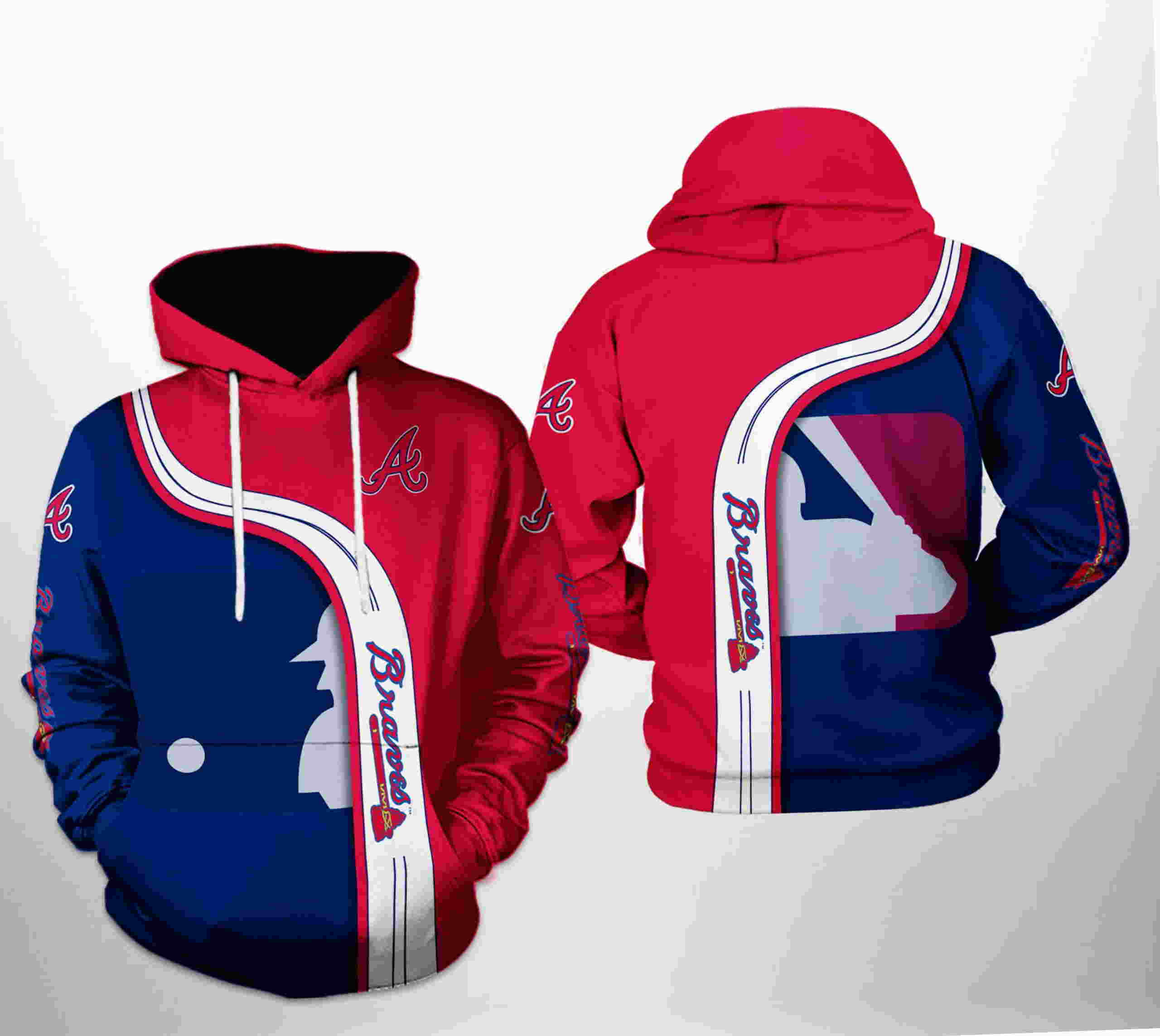 Men's Atlanta Braves All Over Print 3D Hoodie - Custom Design Available