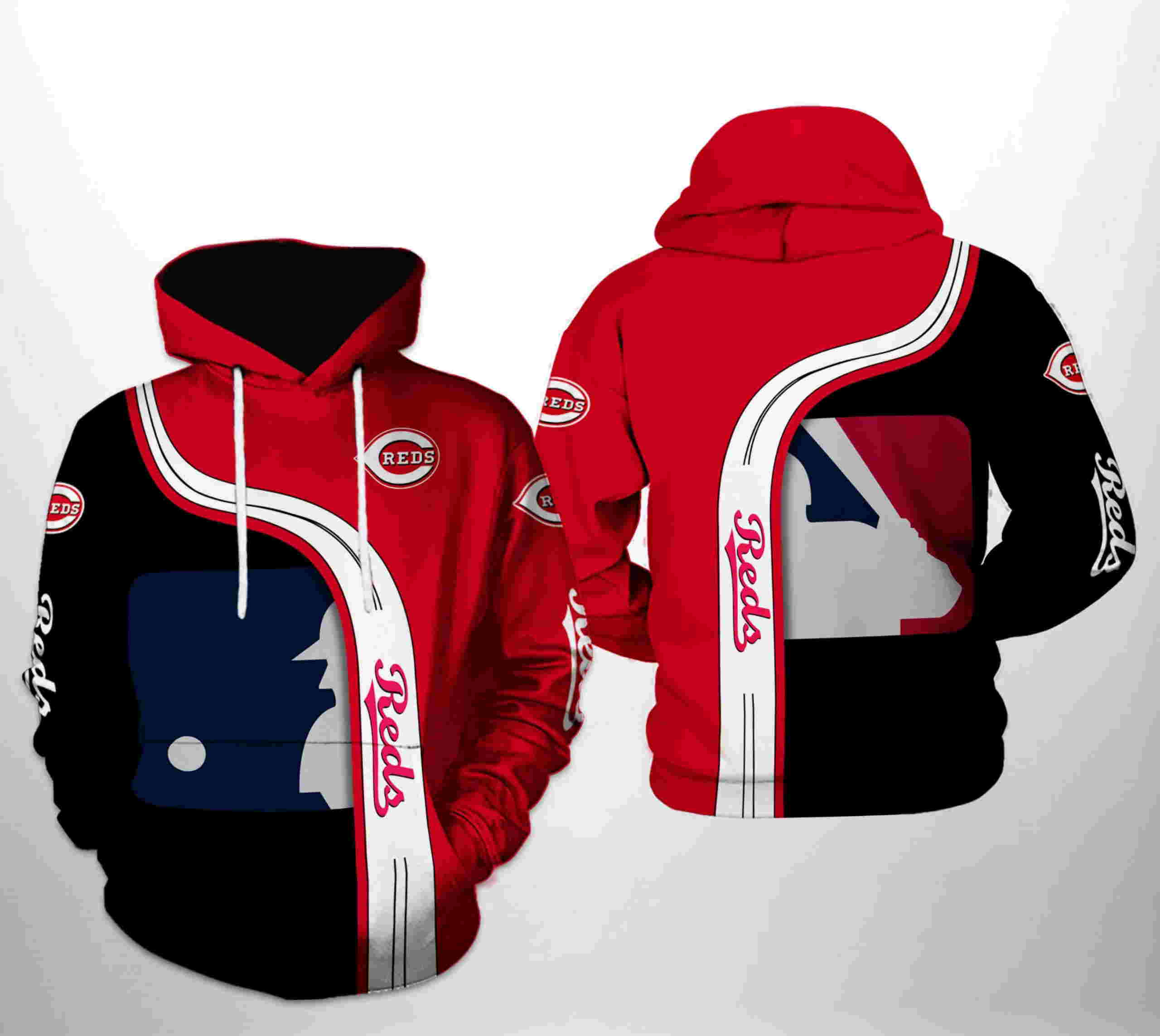 Men's Cincinnati Reds All Over Print 3D Hoodie - Custom Design Available