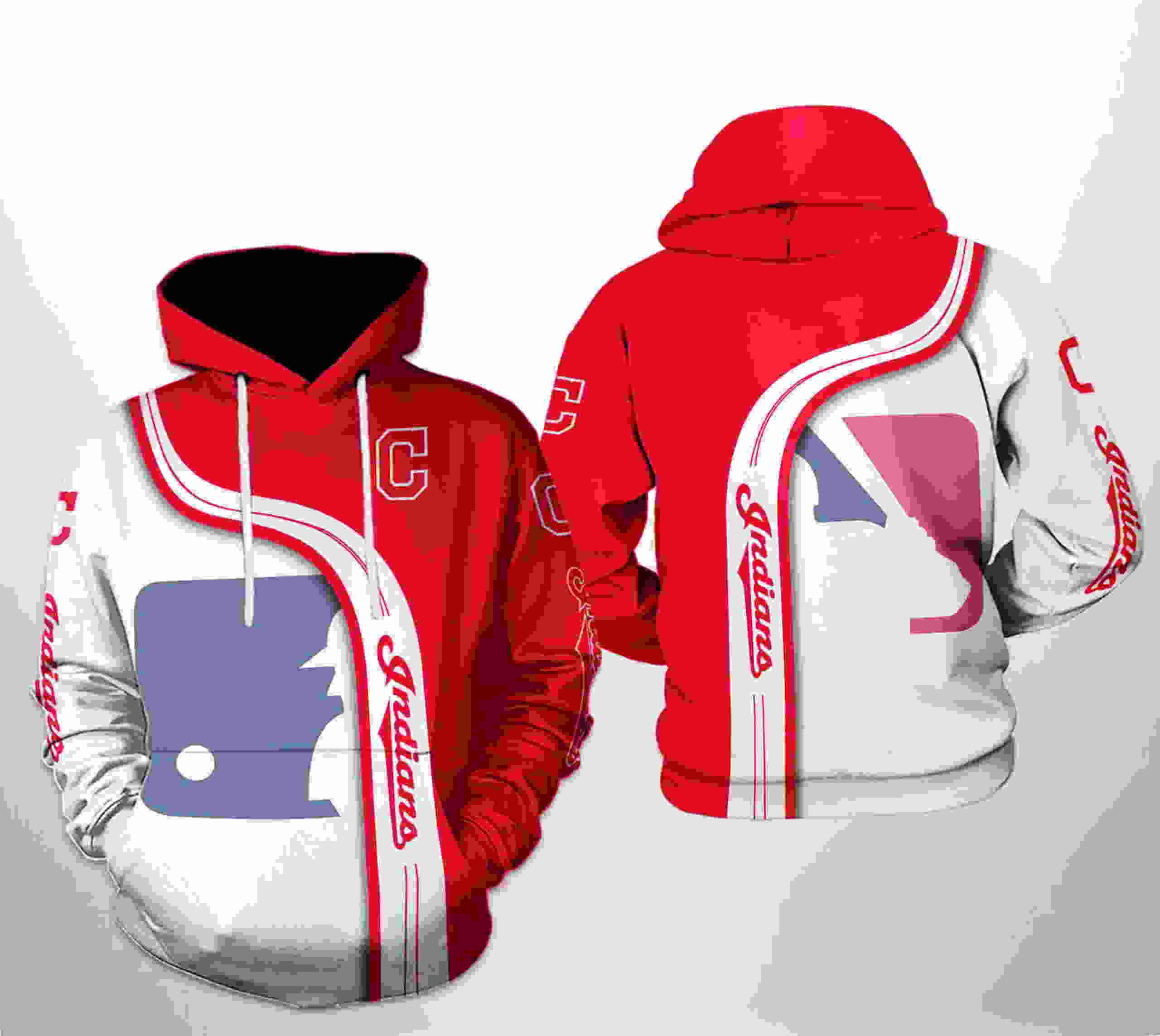 Men's Cleveland Indians All Over Print 3D Hoodie - Custom Design Available
