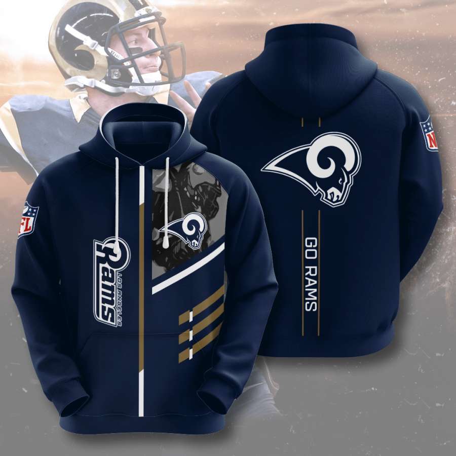 Men's Los Angeles Rams All Over Print Zip-up Hoodie with Custom Design
