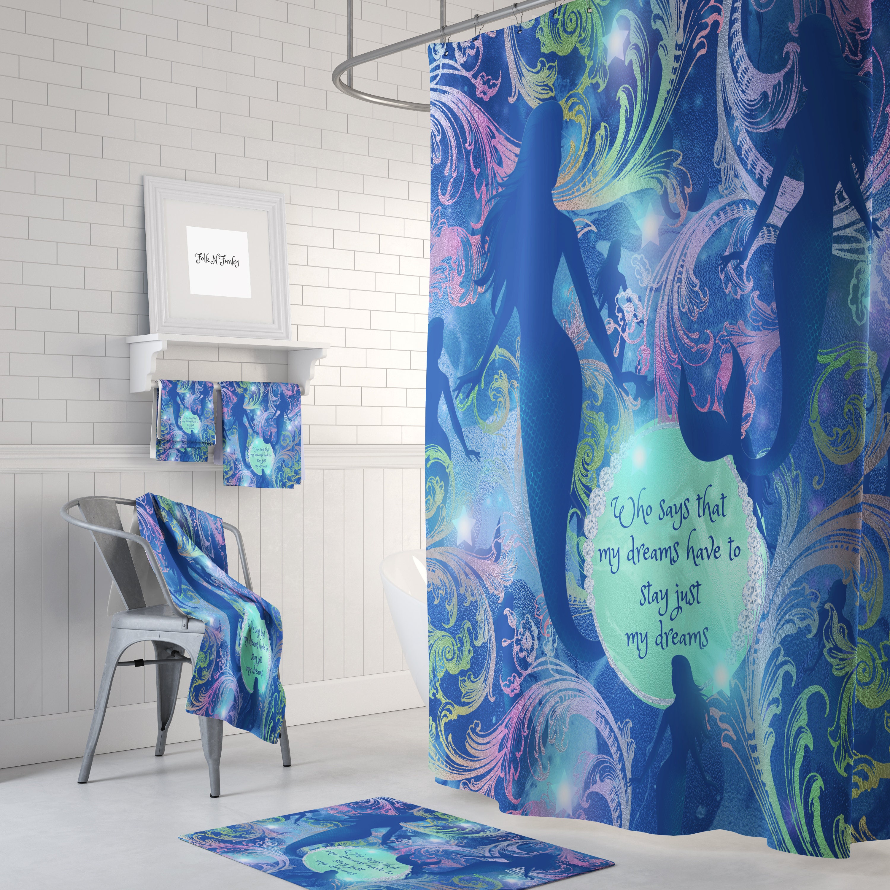 Mermaid Bathroom Decor Shower Curtain, Enhance the Beauty of Your Bathroom