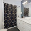 Mermaid Fish Scale Blue Shower Curtain, Ocean Theme Shower Curtain, Beach House Bathroom