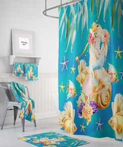 Mermaid Shower Curtain, Bath Towels, Bath Mat | Disney Blanket