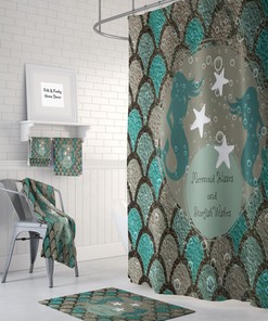 Mermaid Shower Curtain, Mermaid Theme Bathroom Decor | Disney Blanket