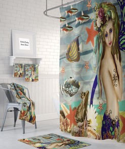 Mermaid Shower Curtain, Mermaid Towels, Mermaid Bath Mat, Katie Mermaid Art, Mermaid Bathrooms