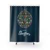 Merry Christmas Ornament Shower Curtain | Holiday Bathroom Shower Curtain | Luxury Shower Curtain | Housewarming Gift