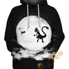 Mew And Mewtwo On Moon All Over Print 3D Hoodie with Custom Graphics
