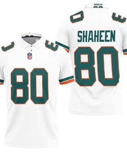Miami Dolphins Adam Shaheen #80 3D White Polo Shirt for American Football Fans