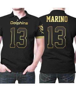 Miami Dolphins Dan Marino 13 3D Jersey Style Polo Shirt for Die-Hard Fans