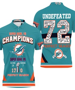 Miami Dolphins Super Bowl VII Champions 1972 Season Undefeated for Fan All Over Print Polo Shirt