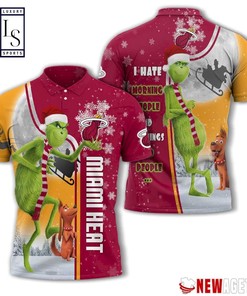 Miami Heat Grinch Steals Christmas with 3D Printed Polo Shirt
