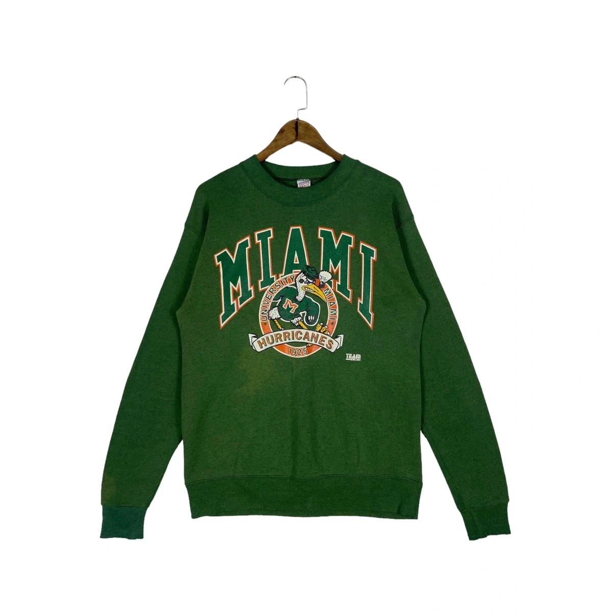 Miami Hurricane Team Issue Sweatshirt Vintage Style Full Size Gifts