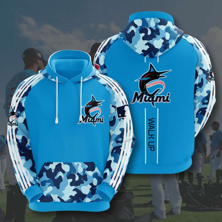 Miami Marlins All Over Print Sport Hoodie with Customizable Design