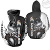 Miami Marlins Jack Skellington and Zero 3D Hoodie in All Over Print
